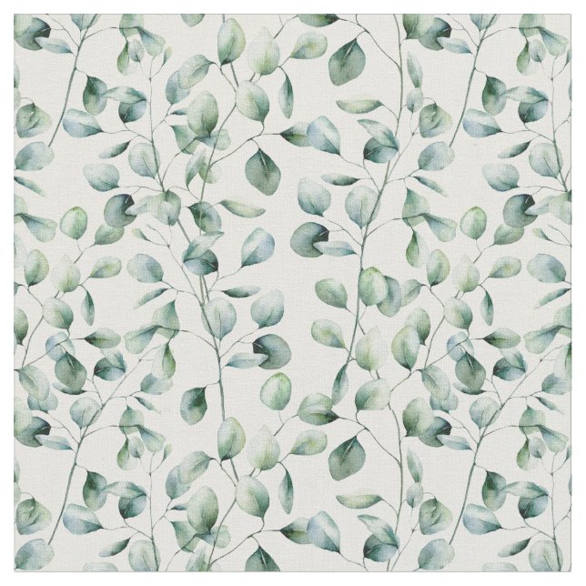 Tissu Motif Eucalyptus aquarelle (Fermer)