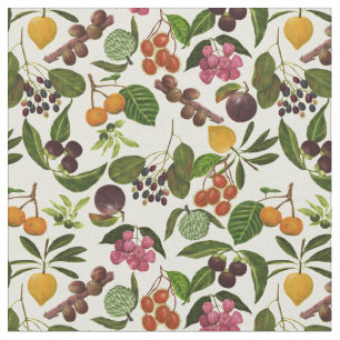Tissu Motif exotique peint à la main de fruits tropicau