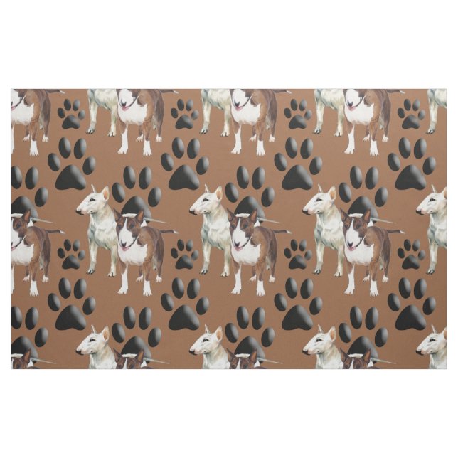 Tissu motif extensible et continu Bull Terrier (Fat Quarter)