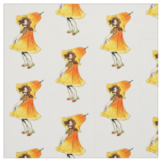 TISSU MOTIF FÉERIQUE FLORAL DE PAVOT DE CALIFORNIE