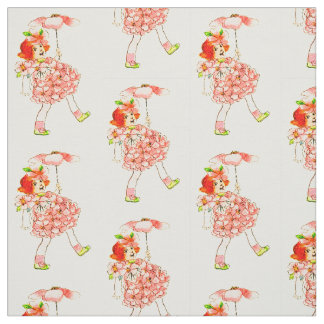 TISSU MOTIF FÉERIQUE FLORAL D'ENFANT DE FLEUR