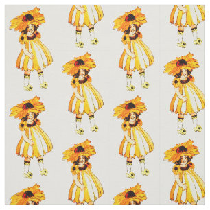 TISSU MOTIF FÉERIQUE FLORAL NOIR-EYED DE SUSAN D'ENFANT