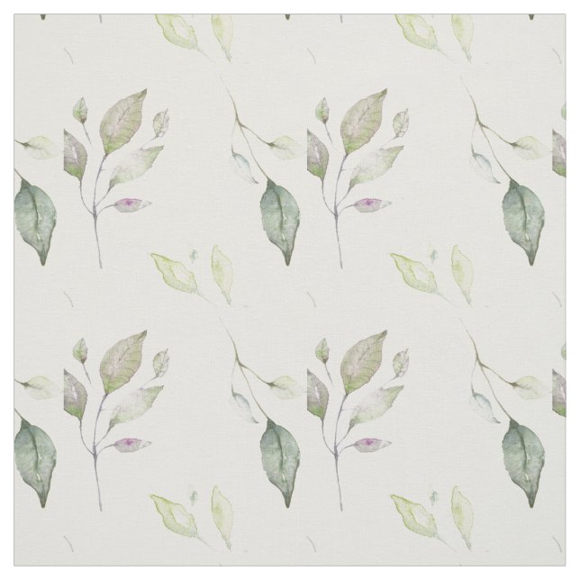 Tissu Motif feuille aquarelle (Échantillon)