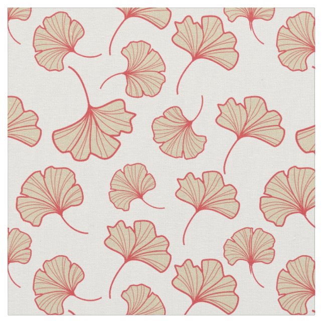 Tissu Motif feuille de ginkgo moderne (Fermer)