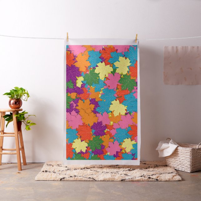 Tissu Motif feuille d'érable coloré (In Situ)