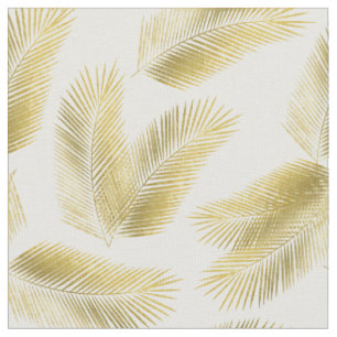 Tissu Motif Feuille Gold Foil Palm
