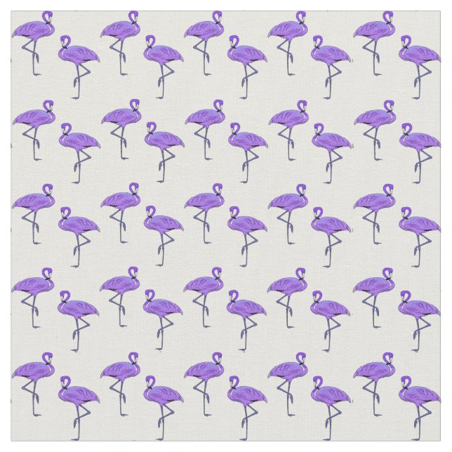 Tissu Motif Flamants Roses Violets (Fermer)
