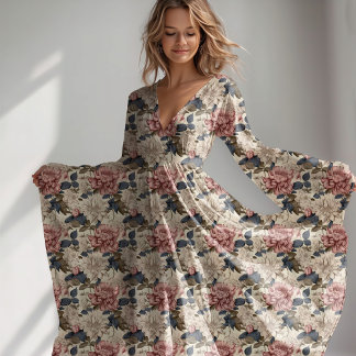 Tissu motif fleuri vintage des pivoines botaniques