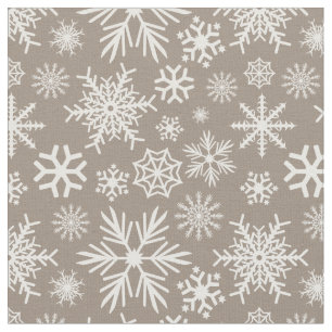Tissu Motif flocons de neige hivernaux Cozy Chic Mocha