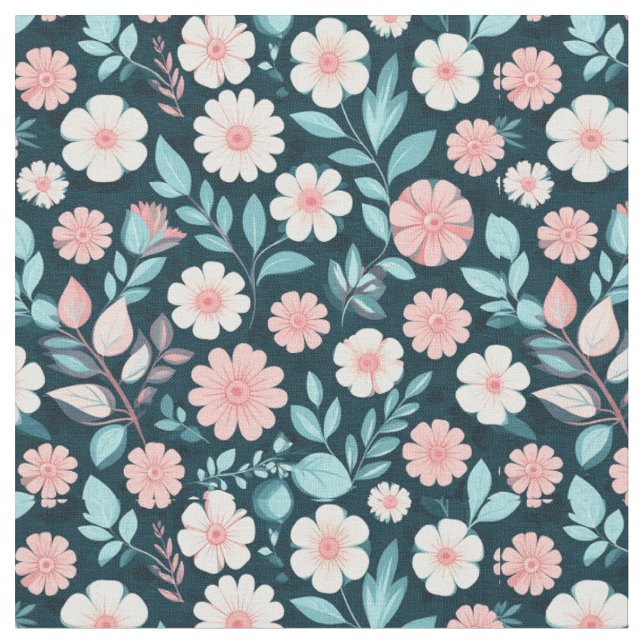 Tissu Motif floral avec fleurs pastel (Fermer)