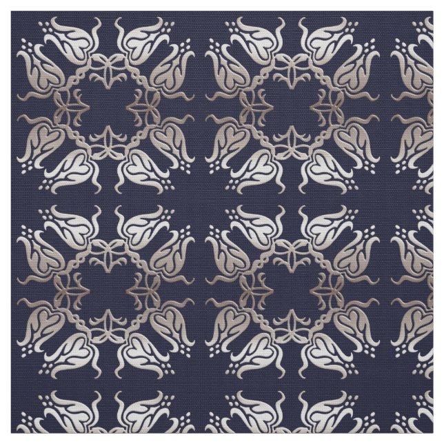 Tissu motif floral baroque (Échantillon)
