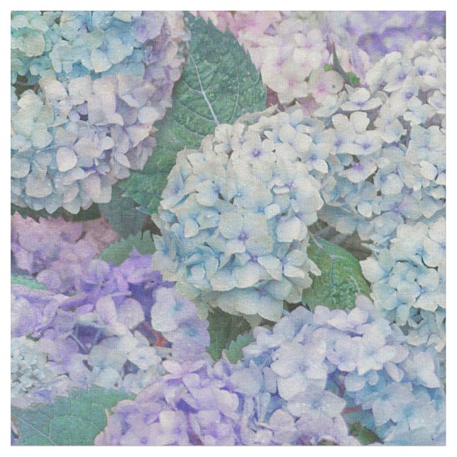 Tissu Motif Floral Blue Lavender Hydrangea Blossoms (Fermer)