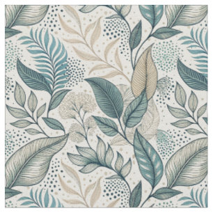 Tissu Motif floral botanique minimaliste feuille sarcell