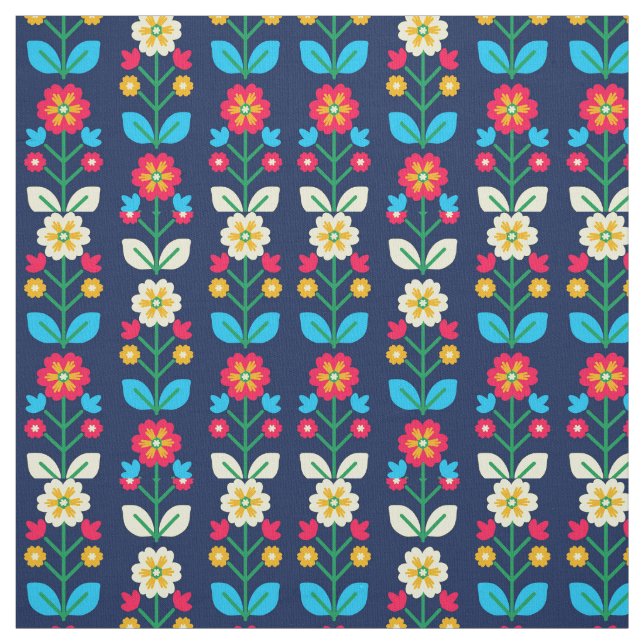 Tissu Motif floral coloré (Échantillon)