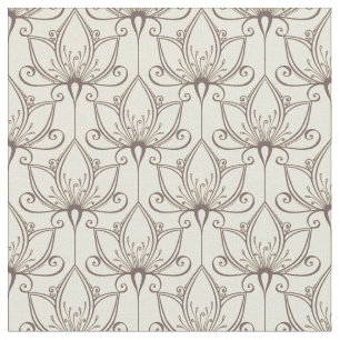 Tissu Motif floral crème