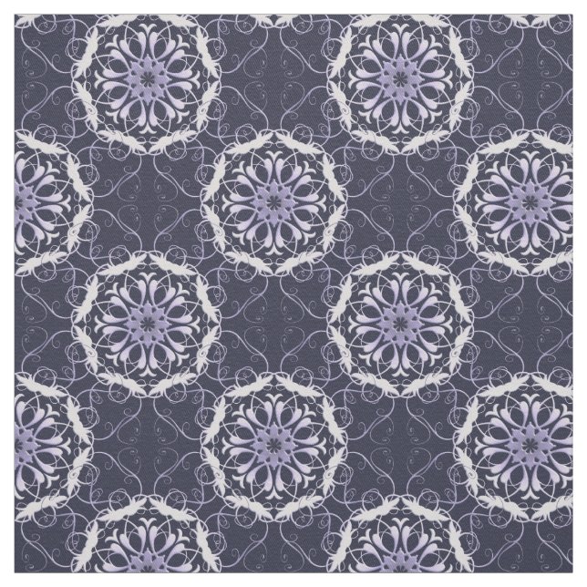 Tissu motif floral de damassé (Échantillon)