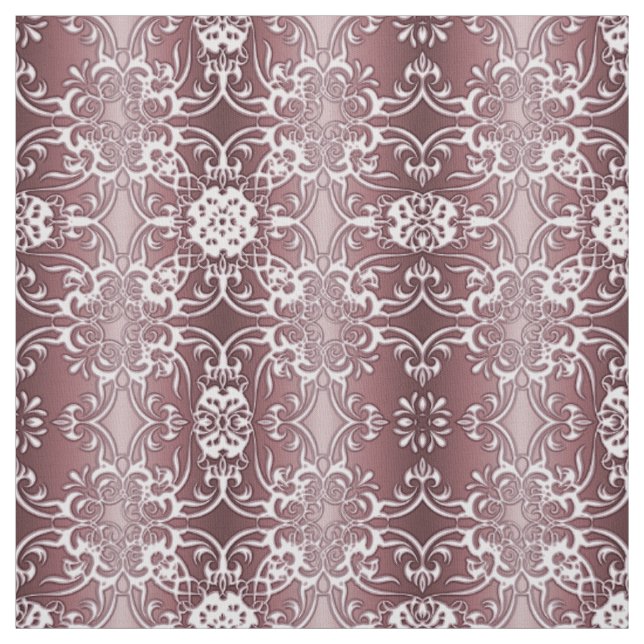 Tissu motif floral de damassé (Échantillon)