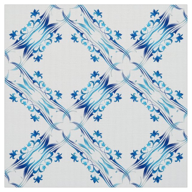 Tissu motif floral de damassé (Échantillon)
