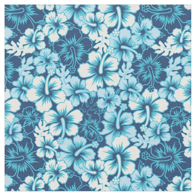Tissu Motif floral de ketmie de surf (Fermer)