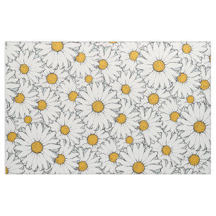 Tissu Motif floral de la marguerite jaune moderne