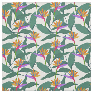 Tissu Motif floral de l'oiseau tropical de paradis