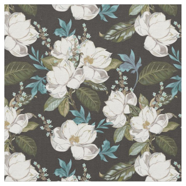 Tissu Motif floral de Magnolia (Fermer)