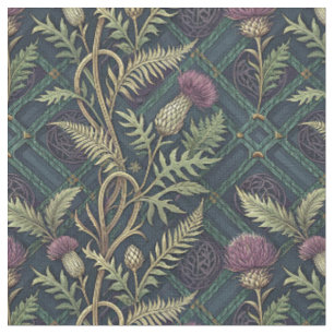 Tissu Motif Floral d'Héritage de Chardon et de Tartan Éc