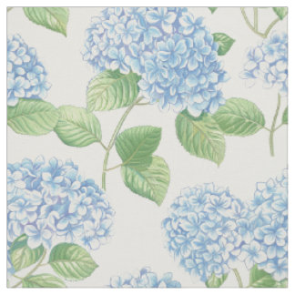 Tissu Motif floral d'hortensia bleu classique