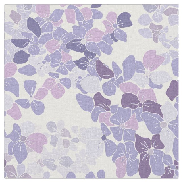 Tissu Motif Floral d'Hydrangea - Blooms violets (Fermer)