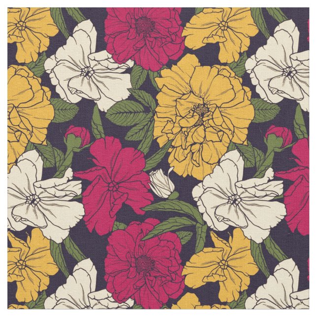 Tissu Motif floral élégant (Fermer)