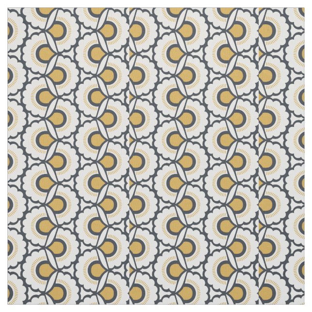 Tissu Motif floral géométrique (Échantillon)