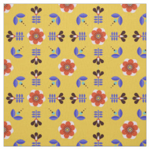 Tissu Motif floral géométrique de style scandinave