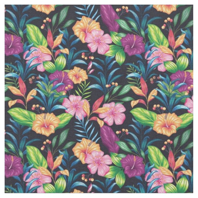 Tissu Motif floral multicolore (Fermer)