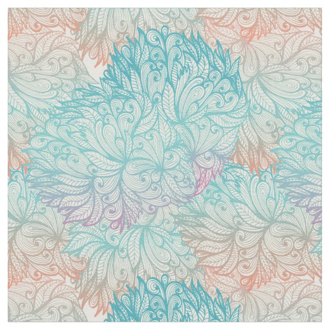 Tissu Motif floral multicolore de griffonnage (Fermer)