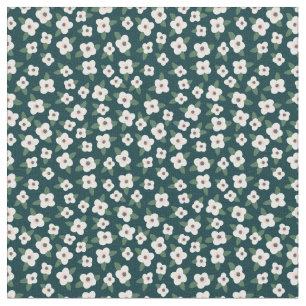 Tissu Motif Floral Noir Et Blanc Ditsy
