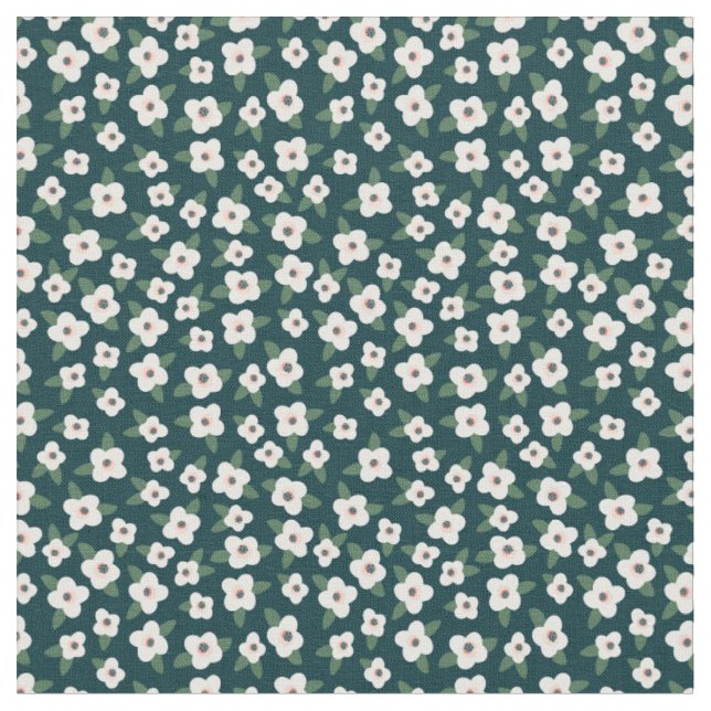 Tissu Motif Floral Noir Et Blanc Ditsy (Fermer)