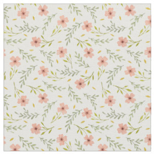 Tissu Motif floral pastel à l'aquarelle délicat et fémi