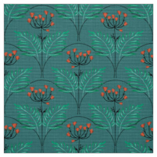 Tissu Motif floral rétro dans le style art déco.