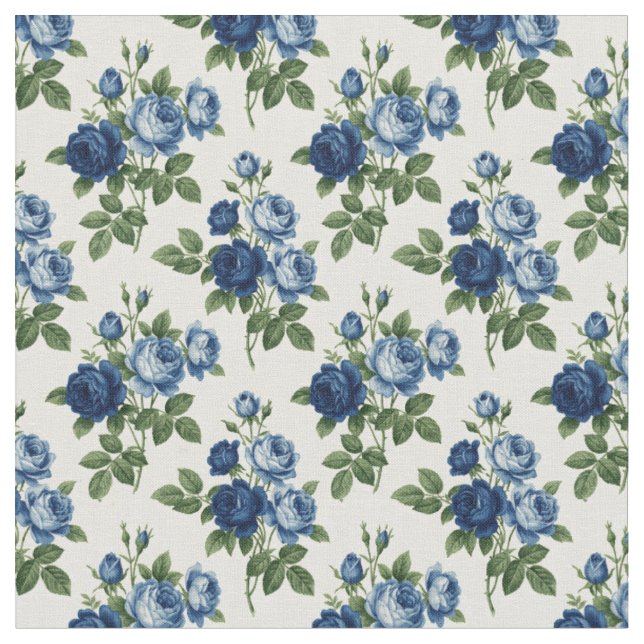 Tissu Motif floral Rose Bleue (Fermer)