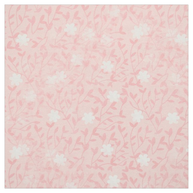 Tissu Motif floral rose pâle (Échantillon)