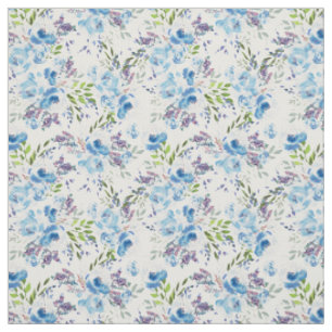 Tissu Motif floral sans couture à l'aquarelle bleue