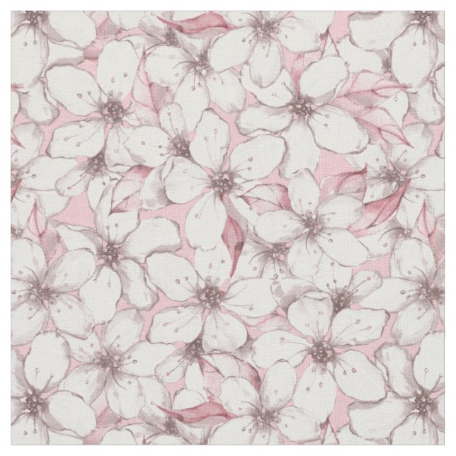 Tissu Motif Floral sans couture avec fleurs blanches 10 (Fermer)