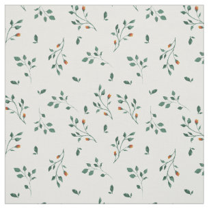 Tissu Motif floral vert blanc savoureux