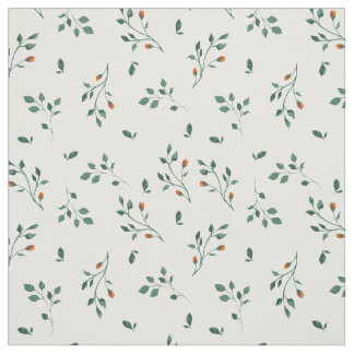 Tissu Motif floral vert blanc savoureux
