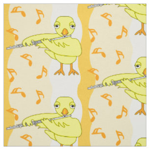 Tissu Motif Flute Chick