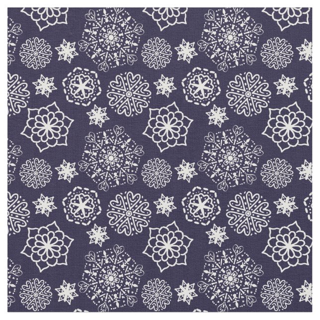 Tissu Motif folk bleu II (Fermer)