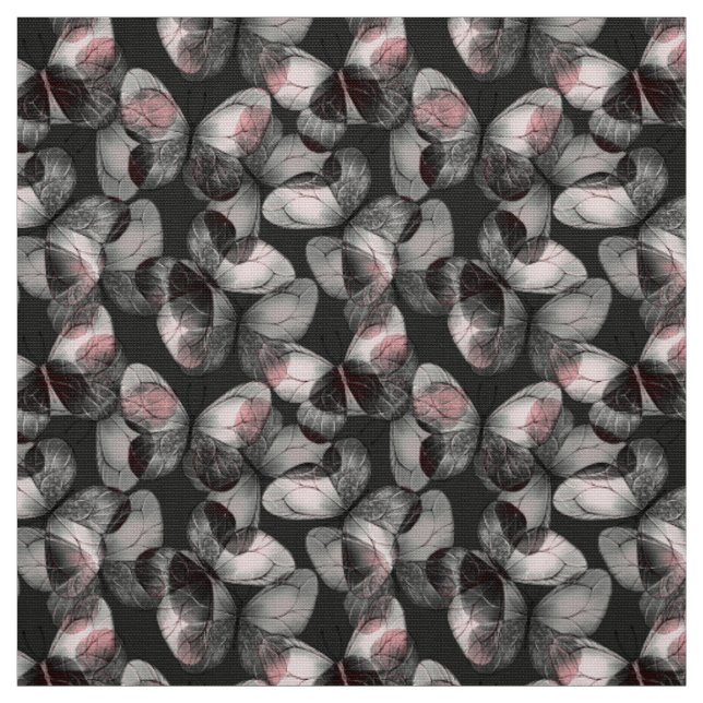 Tissu Motif foncé avec papillons (Échantillon)