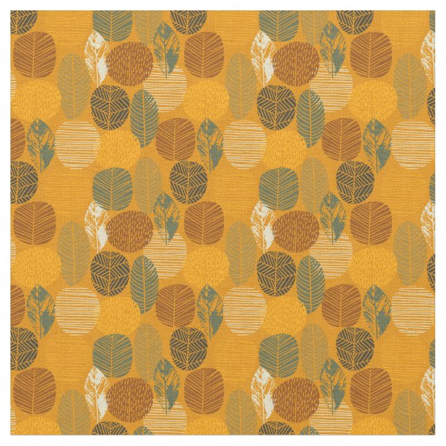 Tissu Motif forestier d'automne coloré (Fermer)