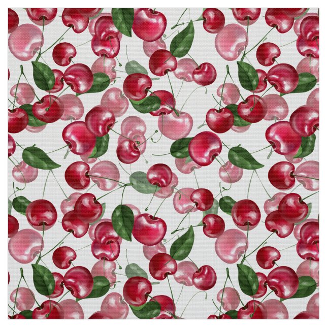 Tissu Motif Fruit cerise (Échantillon)