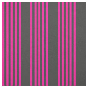 Tissu Motif Fuchsia et charbon de bois cinq bandes